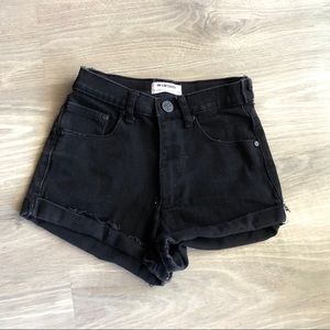 ONE TEASPOON distressed black shorts